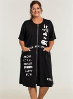 Gozzip Black - Lycia Cardigan med Print, Sort/Hvid